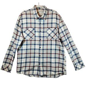 Quiksilver Modern Fit Plaid Flannel Shirt Mens XXL Gray Blue grey office casual